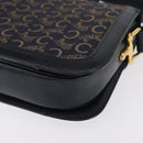 CELINE C Sulky Horse Carriage Shoulder Bag Canvas Leather Navy Gold Auth ep11975-13