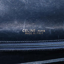CELINE C Sulky Horse Carriage Shoulder Bag Canvas Leather Navy Gold Auth ep11975-16