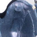 CELINE C Sulky Horse Carriage Shoulder Bag Canvas Leather Navy Gold Auth ep11975-19