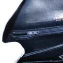 CELINE C Sulky Horse Carriage Shoulder Bag Canvas Leather Navy Gold Auth ep11975-20