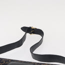 CELINE C Sulky Horse Carriage Shoulder Bag Canvas Leather Navy Gold Auth ep11975-8