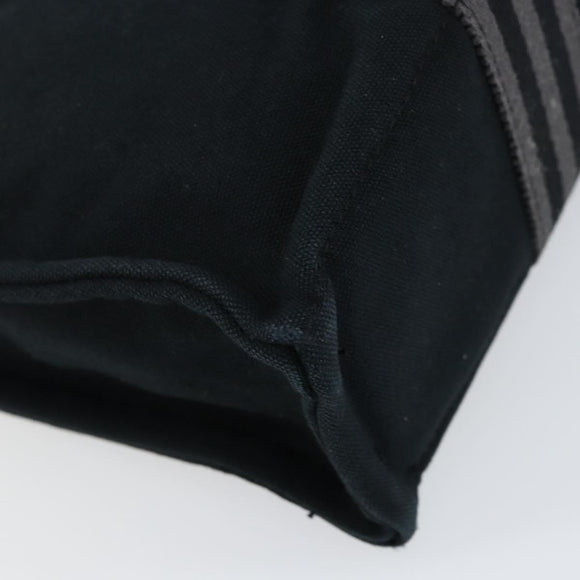 HERMES Fourre Tout PM Hand Bag Canvas Black Silver Auth ep11982