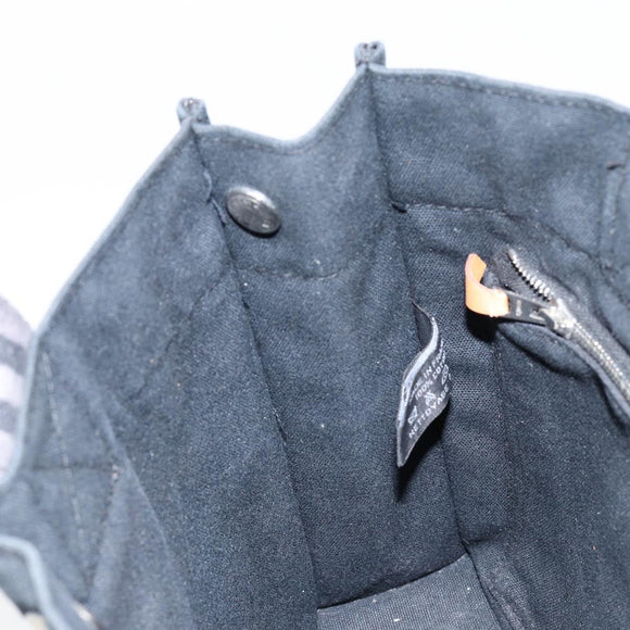 HERMES Fourre Tout PM Hand Bag Canvas Black Silver Auth ep11982