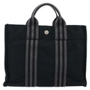 HERMES Fourre Tout PM Hand Bag Canvas Black Silver Auth ep11982-2