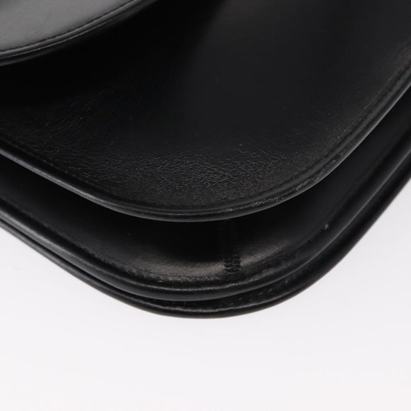 Christian Dior Shoulder Bag Leather Black Gold Auth ep11983