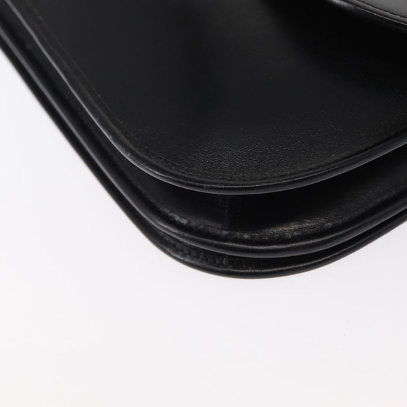 Christian Dior Shoulder Bag Leather Black Gold Auth ep11983