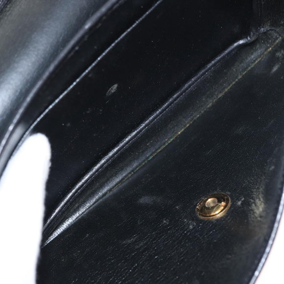 Christian Dior Shoulder Bag Leather Black Gold Auth ep11983