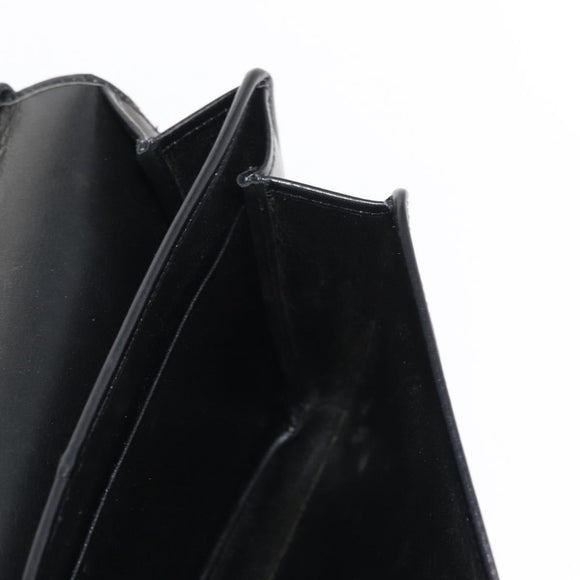 Christian Dior Shoulder Bag Leather Black Gold Auth ep11983