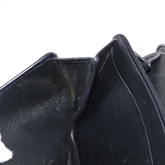 Christian Dior Shoulder Bag Leather Black Gold Auth ep11983