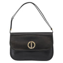 Christian Dior Shoulder Bag Leather Black Gold Auth ep11983-2