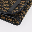 Christian Dior Trotter Canvas Shoulder Bag Navy Gold Auth ep11984-14