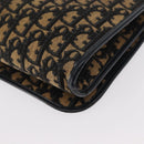 Christian Dior Trotter Canvas Shoulder Bag Navy Gold Auth ep11984-17