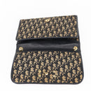 Christian Dior Trotter Canvas Shoulder Bag Navy Gold Auth ep11984-9