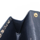 Christian Dior Trotter Canvas Shoulder Bag Navy Gold Auth ep11984-19