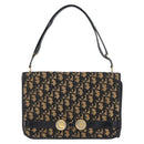 Christian Dior Trotter Canvas Shoulder Bag Navy Gold Auth ep11984-13