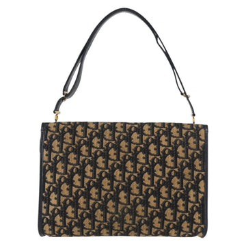 Christian Dior Trotter Canvas Shoulder Bag Navy Gold Auth ep11984 - 0