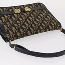 Christian Dior Trotter Canvas Shoulder Bag Navy Gold Auth ep11984-6