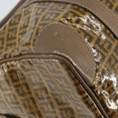 FENDI Zucchino Canvas Boston Bag Enamel Brown Auth ep11985-11