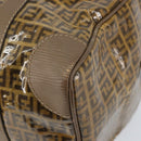 FENDI Zucchino Canvas Boston Bag Enamel Brown Auth ep11985-12