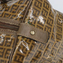 FENDI Zucchino Canvas Boston Bag Enamel Brown Auth ep11985-14