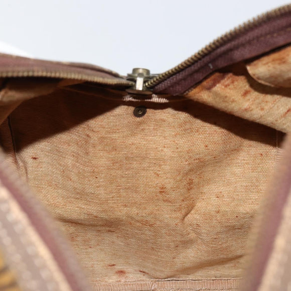 FENDI Zucchino Canvas Boston Bag Enamel Brown Auth ep11985