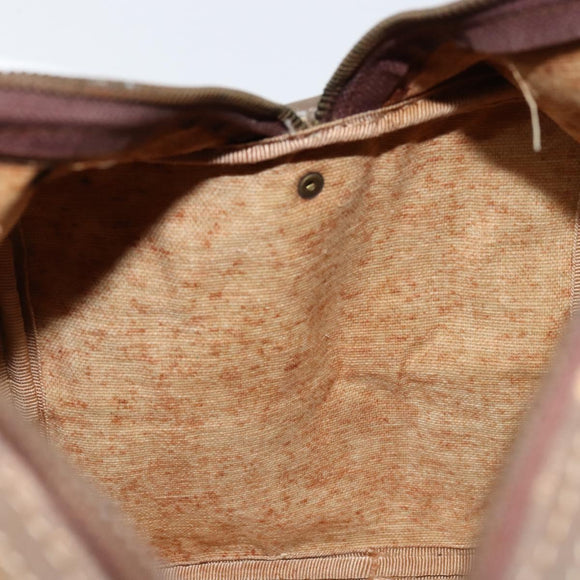 FENDI Zucchino Canvas Boston Bag Enamel Brown Auth ep11985