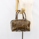 FENDI Zucchino Canvas Boston Bag Enamel Brown Auth ep11985-20