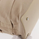 Salvatore Ferragamo Gancini Hand Bag Nylon Beige Silver Auth ep11986-9