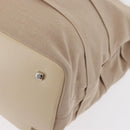 Salvatore Ferragamo Gancini Hand Bag Nylon Beige Silver Auth ep11986-14