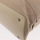 Salvatore Ferragamo Gancini Hand Bag Nylon Beige Silver Auth ep11986-16