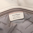 Salvatore Ferragamo Gancini Hand Bag Nylon Beige Silver Auth ep11986-12