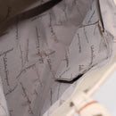 Salvatore Ferragamo Gancini Hand Bag Nylon Beige Silver Auth ep11986-19