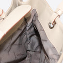 Salvatore Ferragamo Gancini Hand Bag Nylon Beige Silver Auth ep11986-20