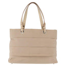 Salvatore Ferragamo Gancini Hand Bag Nylon Beige Silver Auth ep11986-13