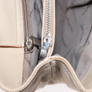 Salvatore Ferragamo Gancini Hand Bag Nylon Beige Silver Auth ep11986-22