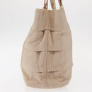 Salvatore Ferragamo Gancini Hand Bag Nylon Beige Silver Auth ep11986-4