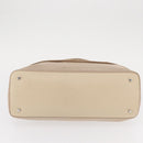 Salvatore Ferragamo Gancini Hand Bag Nylon Beige Silver Auth ep11986-5