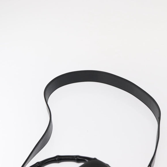 GUCCI Bamboo Shoulder Bag Nylon 2way Black Silver 001 1638 Auth ep11989