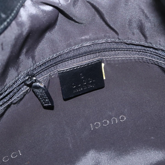 GUCCI Bamboo Shoulder Bag Nylon 2way Black Silver 001 1638 Auth ep11989