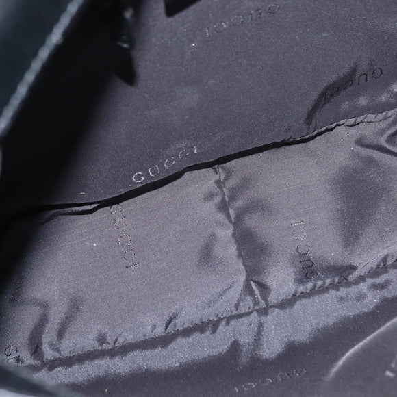 GUCCI Bamboo Shoulder Bag Nylon 2way Black Silver 001 1638 Auth ep11989