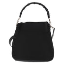 GUCCI Bamboo Shoulder Bag Nylon 2way Black Silver 001 1638 Auth ep11989-2