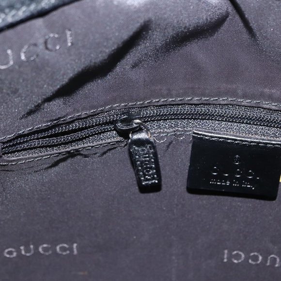 GUCCI Bamboo Shoulder Bag Nylon 2way Black Silver 001 1638 Auth ep11989
