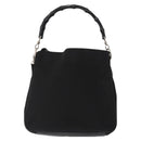 GUCCI Bamboo Shoulder Bag Nylon 2way Black Silver 001 1638 Auth ep11989-3