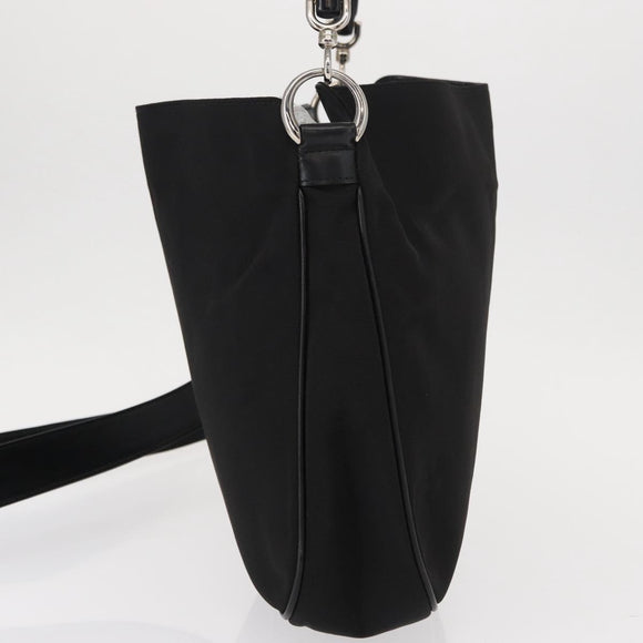 GUCCI Bamboo Shoulder Bag Nylon 2way Black Silver 001 1638 Auth ep11989