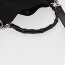 GUCCI Bamboo Shoulder Bag Nylon 2way Black Silver 001 1638 Auth ep11989-7
