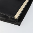 Chloe Shoulder Bag Leather Black Gold Auth ep11990-10