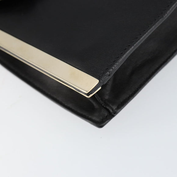 Chloe Shoulder Bag Leather Black Gold Auth ep11990