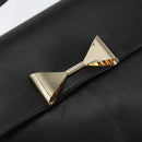 Chloe Shoulder Bag Leather Black Gold Auth ep11990-14