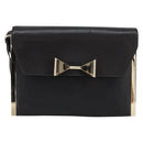 Chloe Shoulder Bag Leather Black Gold Auth ep11990-2