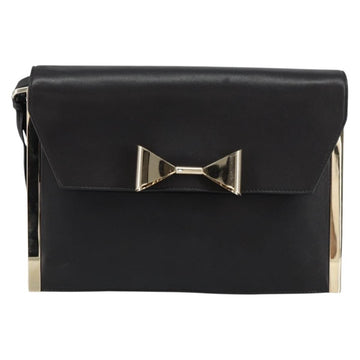 Chloe Shoulder Bag Leather Black Gold Auth ep11990 - 0